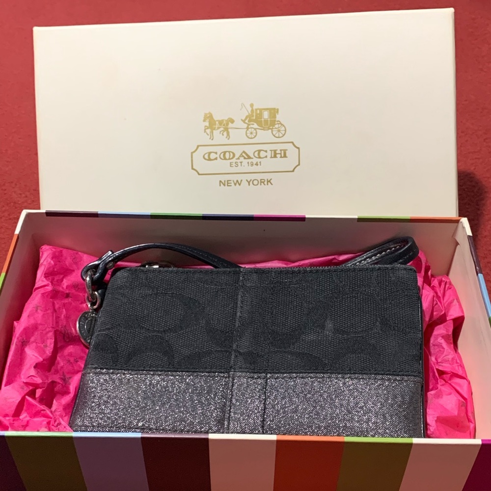 Black coach wristlet
